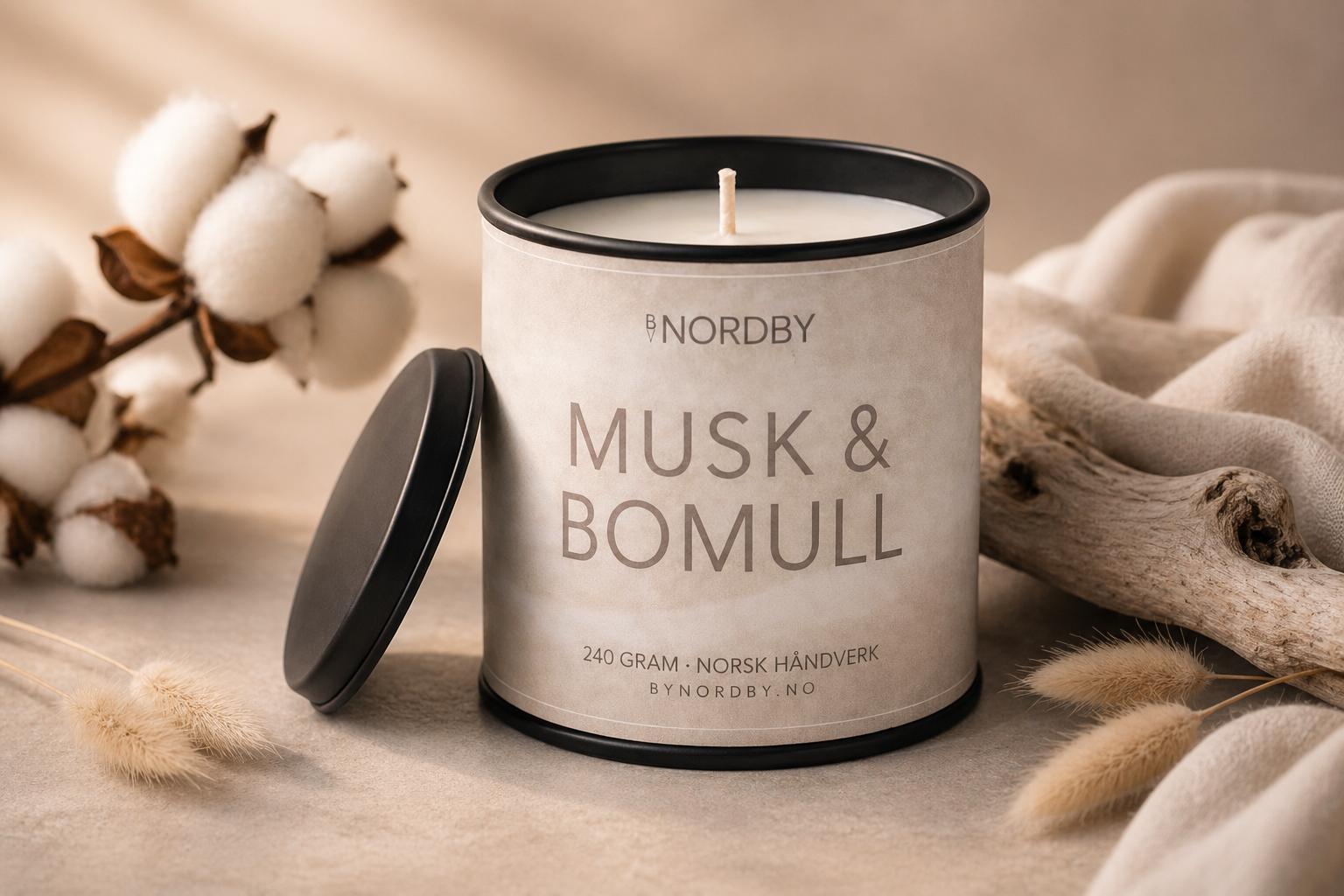 Musk & Bomull -Duftlys 240g