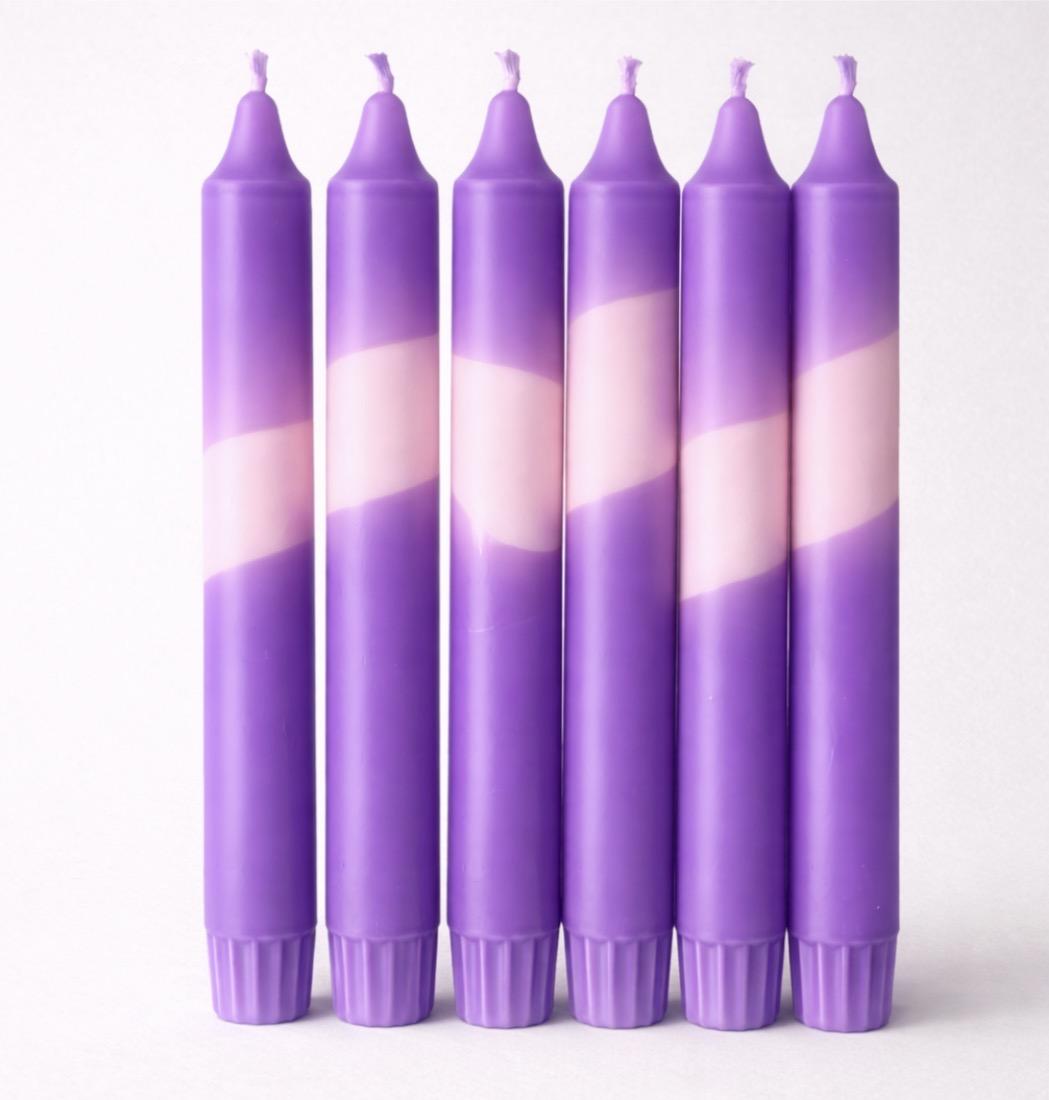 Lavendel Peach -Kronelys 20cm